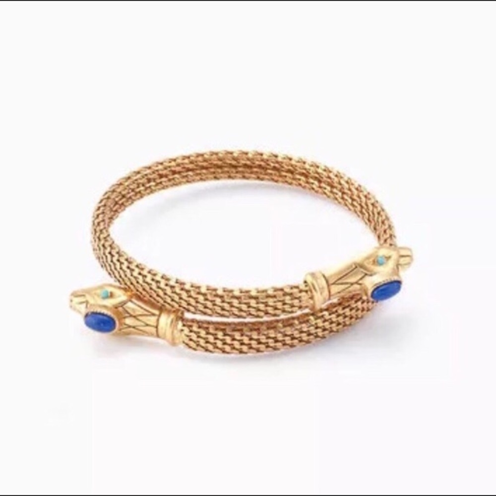 :: S&D⚜️🧞‍♂️Gold & Colbalt Cobra Coil Bracelet - Picture 3 of 6